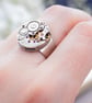 Steampunk Signet Mens Ring made of Watch work, Mens Pinky Ring as Birthday Gift  - Image 3