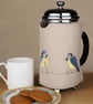 Cafetiere Cosy Blue Tit Nature Freehand Machine Embroidery  - Image 1