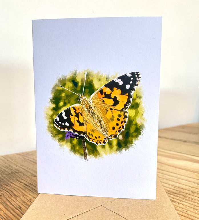 Blank Card A6 Portrait - Painted Lady