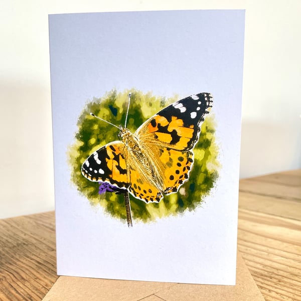 Blank Card A6 Portrait - Painted Lady