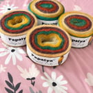 Papatya Angora Cake Yarn 800g – Mustard Teal Rust Burgundy Autumn Gradient