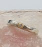 Luminous Sterling Silver & Gold Diamond Ring - Size O - Image 5