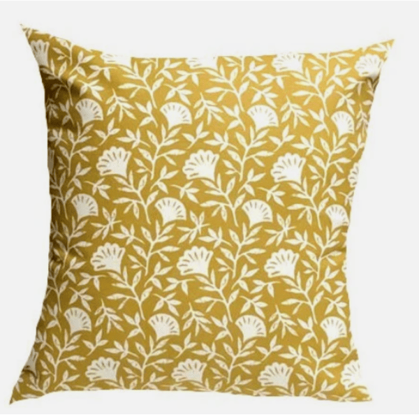Melby Floral Ochre Yellow Cushion Cover 