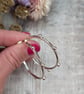 Sterling Silver Pebble Hoop Earrings - JBJ1001 - Image 2