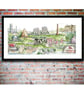 Rotherham Townscape (No.1) Yorkshire, England, Original Illustration, Historical