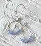 Handmade Delicate Lavender Crystal Wire Teardrop Hoop Earrings
