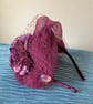 Betty - Raspberry 40s Style Fascinator Hat With Netting