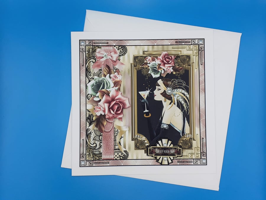 Art Deco Birthday Card For Her