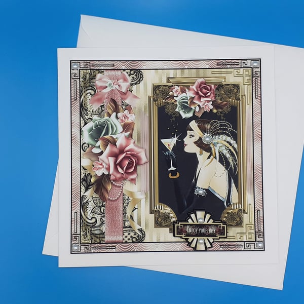 Art Deco Birthday Card For Her