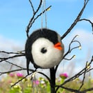 Owl hanging decoration, needle felted bauble
