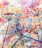 Dragonfly Floral Oil Painting:Original Framed Square Cow Parsley Canvas - Image 6