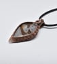 Wire Woven Rock Chalcedony and Copper Unisex Pendant - Image 4