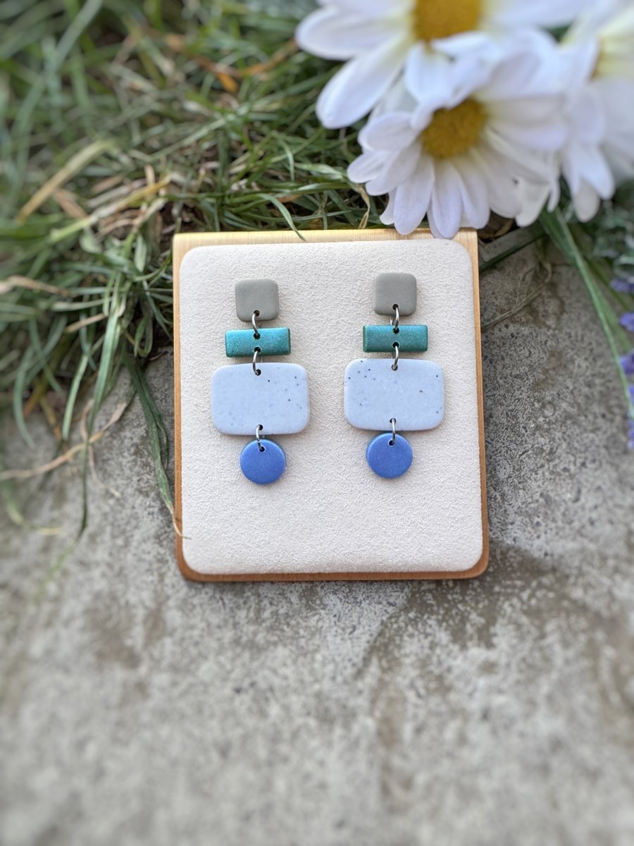 Quiet Geometric Polymer Clay Earrings