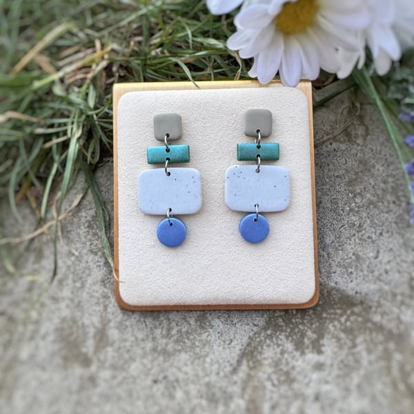 Quiet Geometric Polymer Clay Earrings