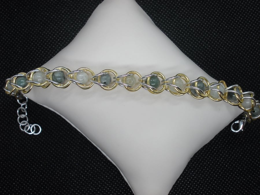 SALE - Jadeite captured bead bracelet