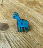 Blue donkey enamel pin badge - Image 1