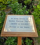 Engraved Polished Brass Memorial Plaque with Oak Stake