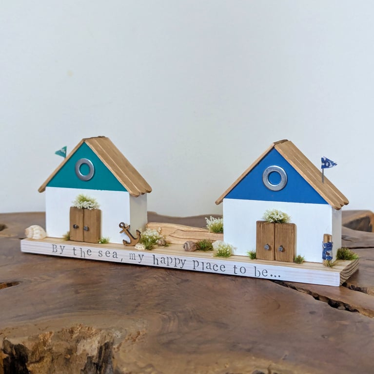 The Beach Huts - Handmade Wooden Coastal  Decoration 