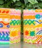 Fun Abstract Bright Scribble Multicolour Yellow 80s vintage fabric Lampshade - Image 3