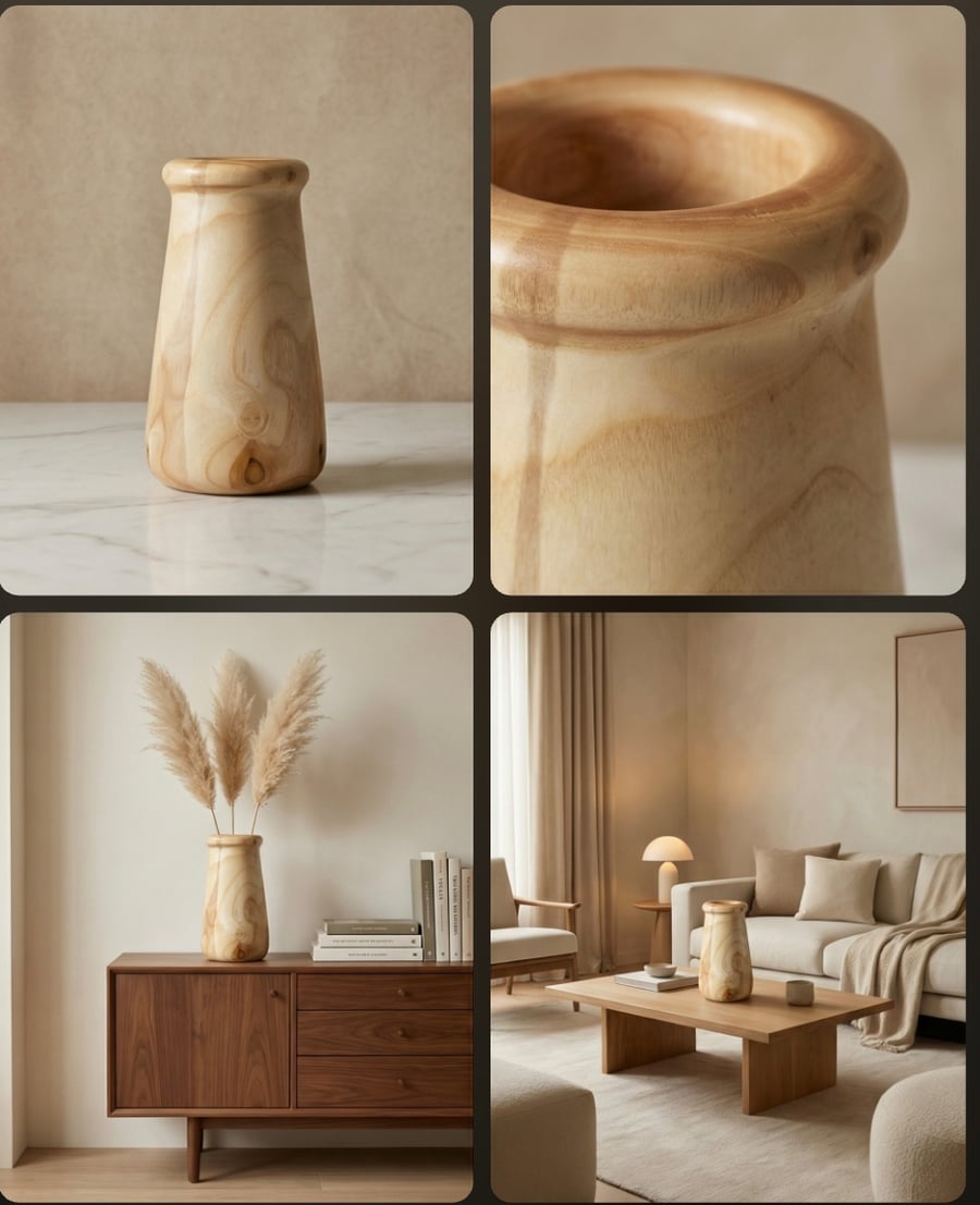 Beautiful Tall vase made from field maple 