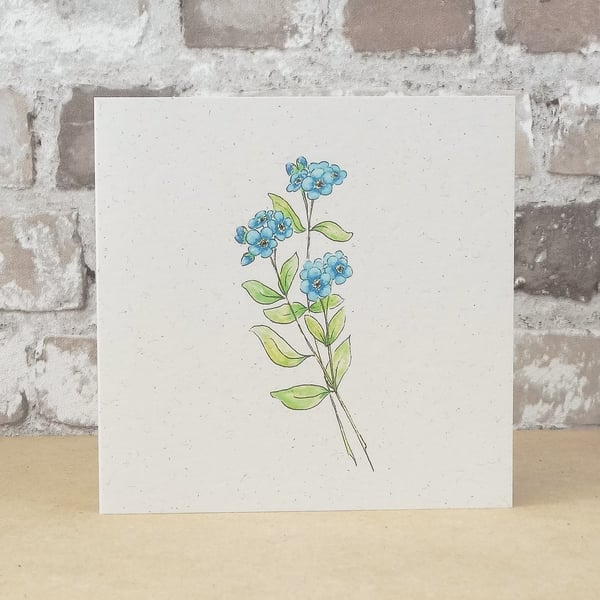 Forget-Me-Not Card Blank Card Eco Friendly
