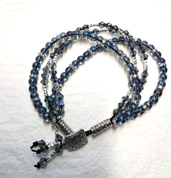 Leather 4 Strand Beaded Bracelet