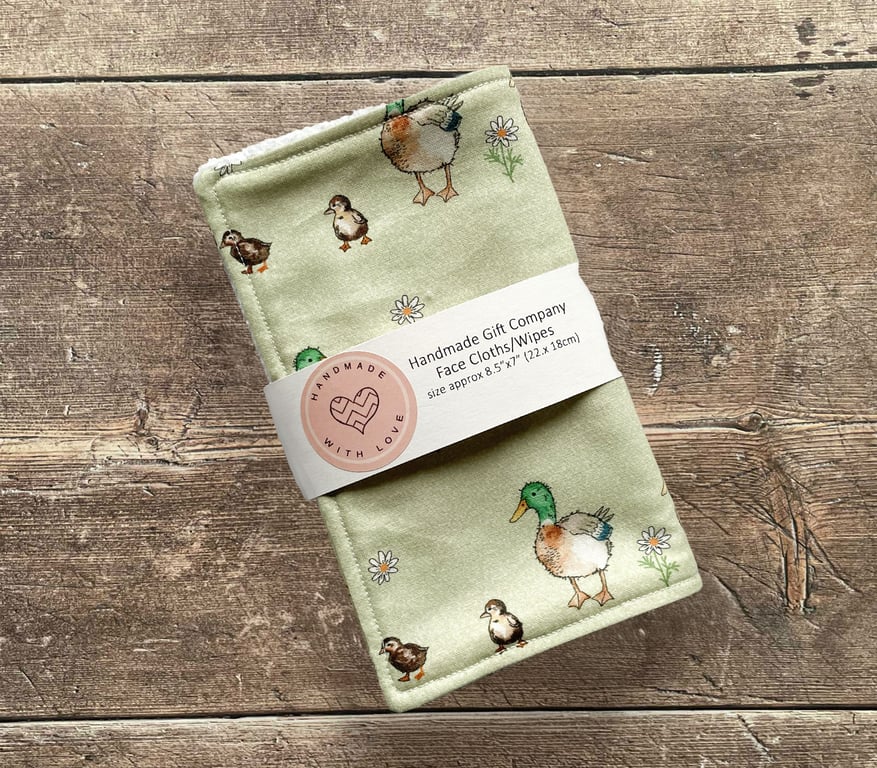 Handmade 2 Pk Face Wipes, Face Cloths, Face Flannels, Eco-Friendly Wipes-FCW20