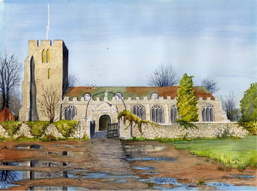 St Marys Church, Burnham-on-Crouch with Puddles Happy Anniversary option No 8