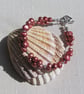 Red Freshwater Pearl Beaded Bracelet "Grape Shimmer" - Image 2