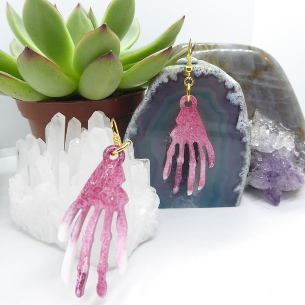 Spooky Halloween Earrings in red, purple and gold