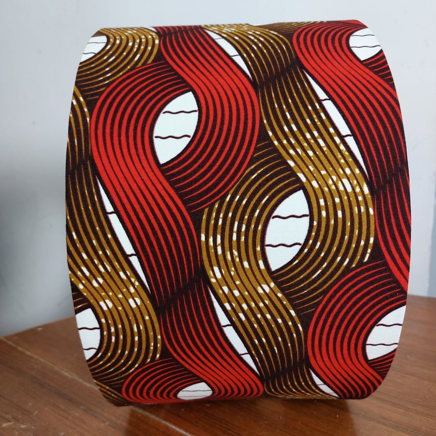 The endless knot African print inspired fabric drum lampshade