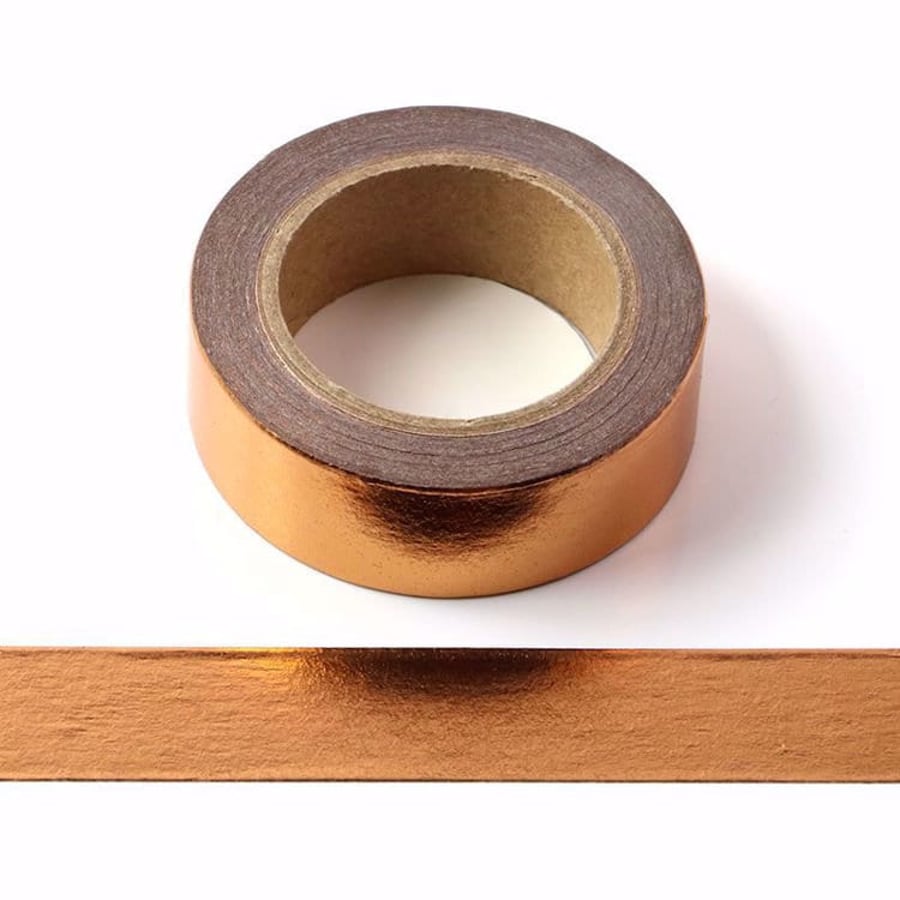 Copper Solid Foil Washi Tape Decorative Masking Tape 15mm x 10 Meters Eco Friend