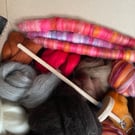 Drop Spindle Beginners Spinning Kit - natural shades