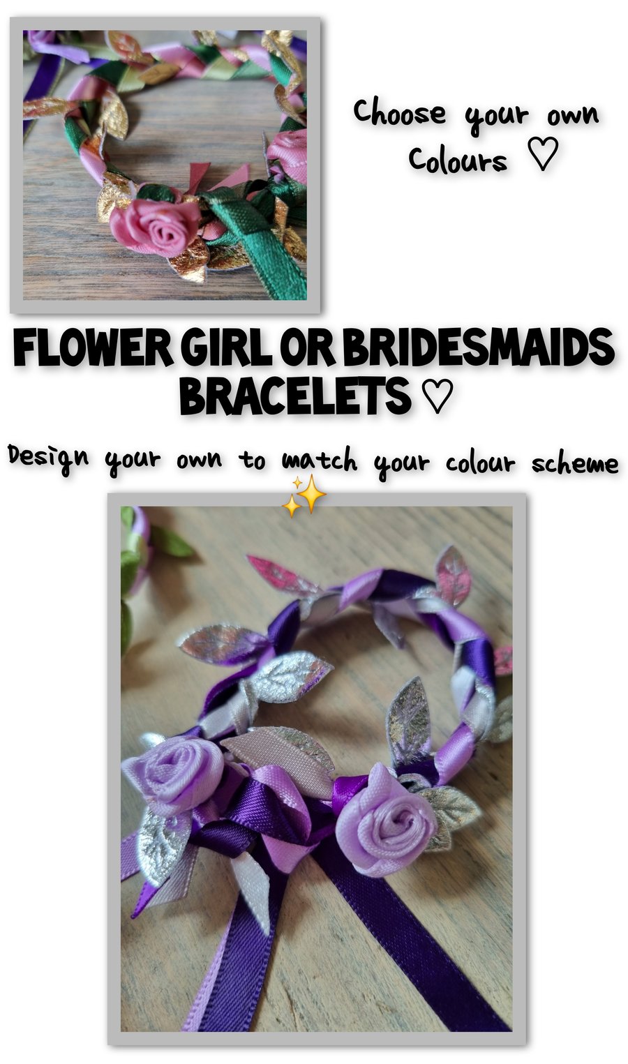 Flower Girl Bracelets PERSONALISED 