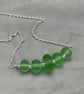 green seaglass effect lampwork beaded necklace