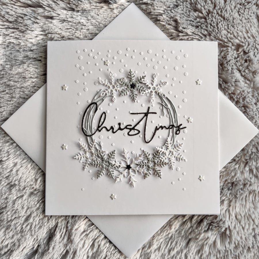 Christmas Card- Silver Wreath
