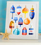 Lobster Buoys Illustrated A4 Art Print - Image 3