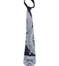 One of a kind upcycled boho navy blue tie