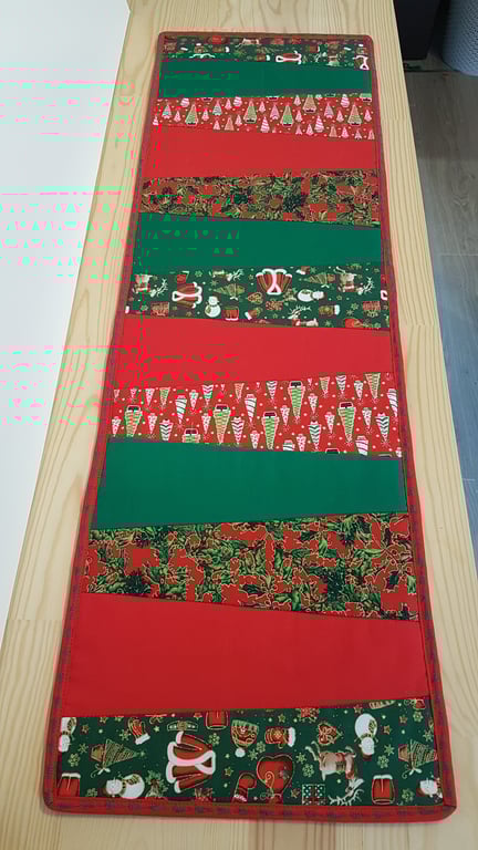 Christmas Table Runner,Red-Green