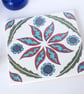 Ottoman Inspired Flower Pattern Ceramic Tile Trivet with Cork Backing - Image 3
