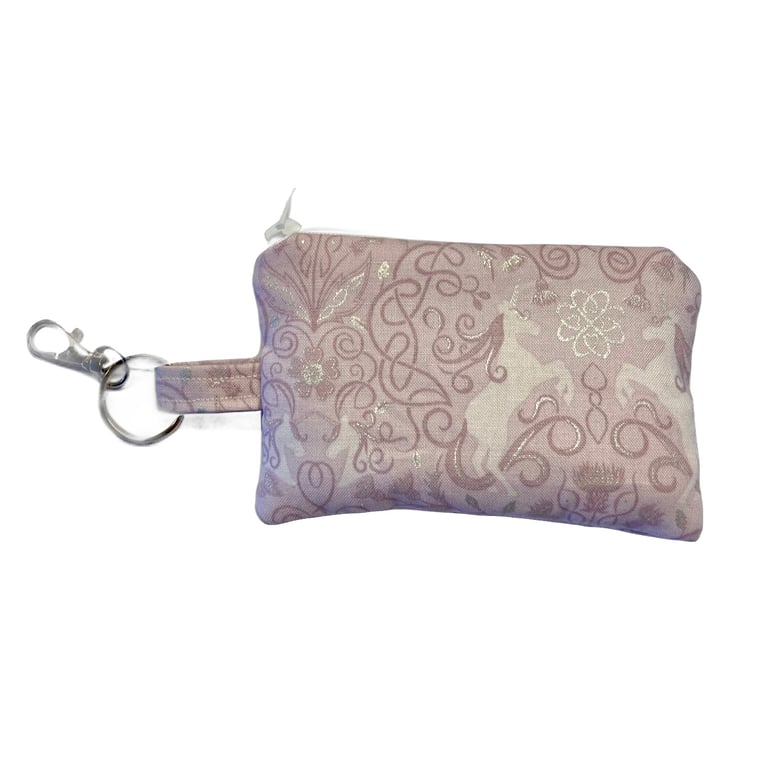 Unicorn Coin Purse with Silver Metallic
