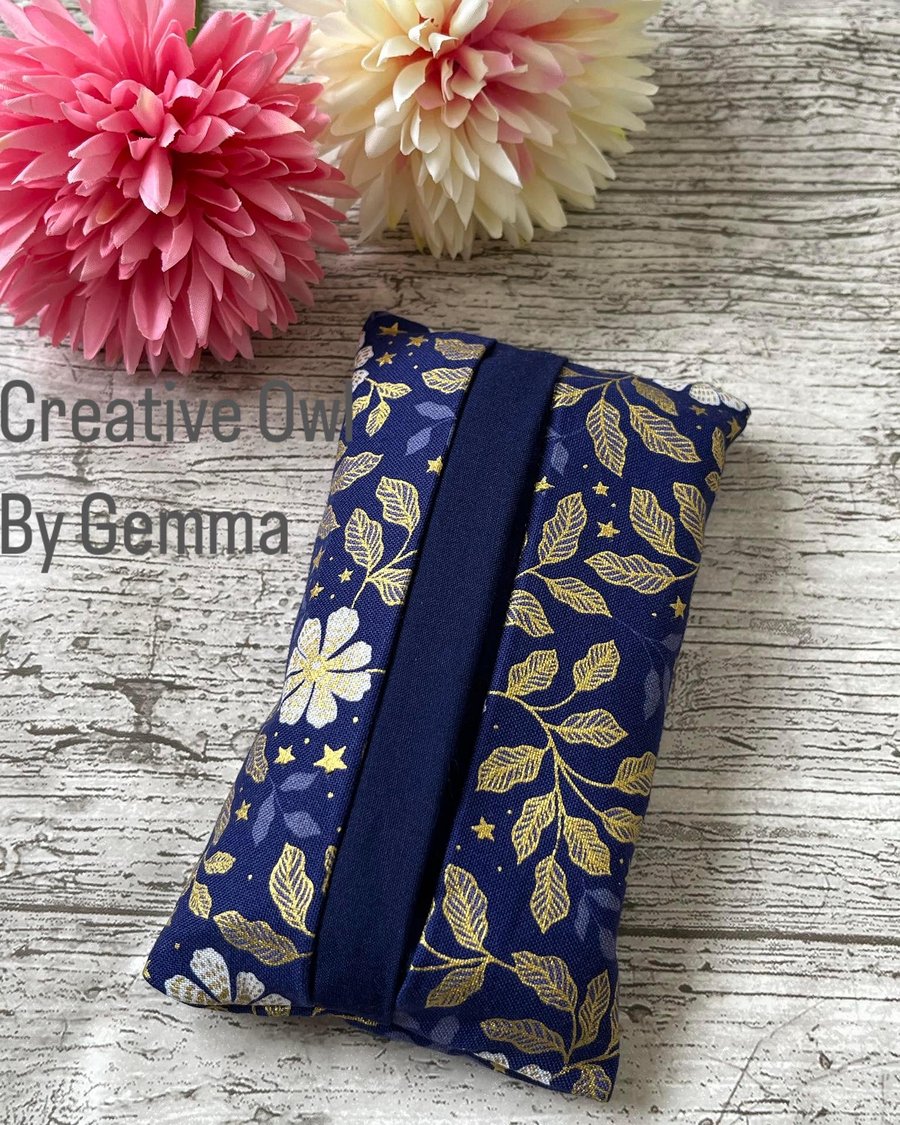 Fabric Pocket Tissue Holder - Travel Tissue Case - Reusable Tissue Pouch for Bag