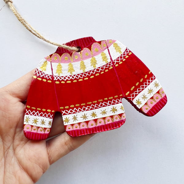 Red Christmas Jumper Ornament