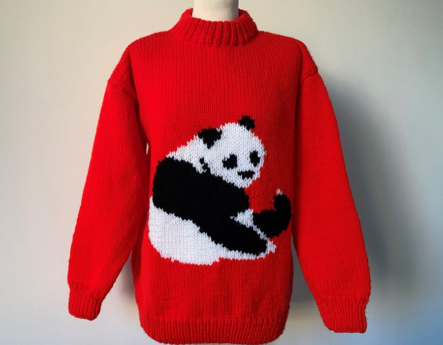 Hand Knitted Red Panda