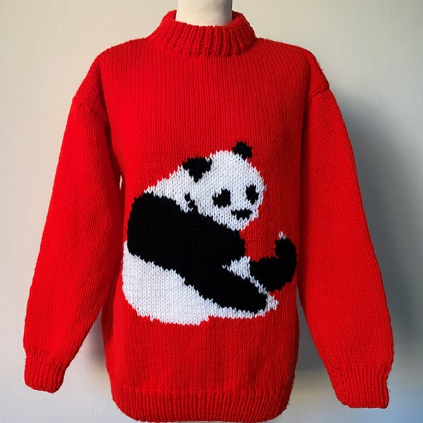 Hand Knitted Red Panda