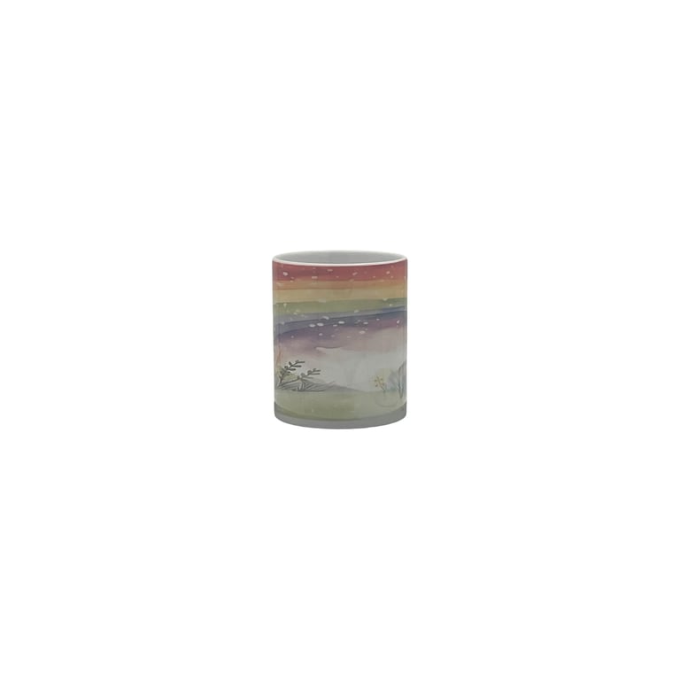 Whimsical Pastel Rainbow Landscape Mug