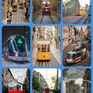 Mixed Trams Greeting Card A5 Size 