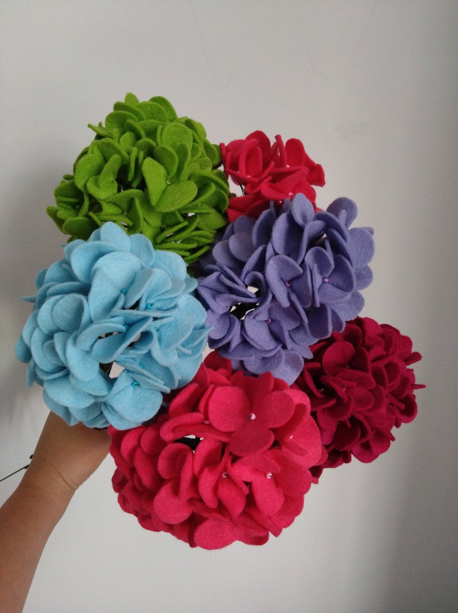 Handmade Felt Hydrangea