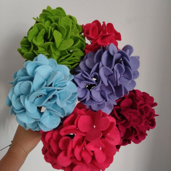 Handmade Felt Hydrangea