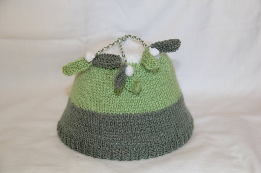 Hand Knitted Mistletoe Hat